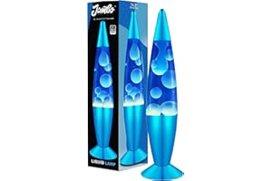 Jambo 16" Beautiful Lamp- Blue with White/Blue Wax, Relaxing Liquid Light, Night Light Nightlight, Home Decor Living Room Office Bedroom Lamp for Adults Teens Kids, Magma Motion
