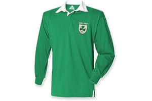 FUNKYSHIRT Ireland Retro Rugby Shirt Fans Jersey Shamrock Logo Mens 6 Nations Irish