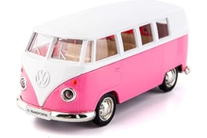 TGRCM-CZ Modèle de voiture de moulage de bus à l'échelle 1/36, jouet en alliage de zinc pour enfants, véhicules à tirer vers l'arrière pour tout-petits, enfants, garçons et filles (rose)