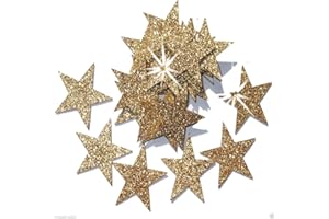 CRYSTALSRUS 25 mm selbstklebend Glitter Star Aufkleber Karte machen Craft DIY Weihnachten gold