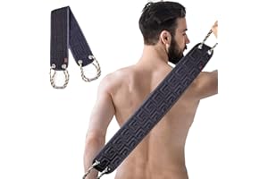 VIPITH Exfoliating Back Scrubber for Shower, 37 Inches Back Washer with Handles, Exfoliating Washcloth Body Exfoliator Bath Tool to Scrub Your Body Deeply for Men & Women Exfoliation (Black)