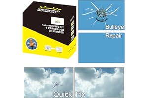 Plextone Kit de réparation de Pare-Brise à Faire soi-même pour Les Yeux de Taureau, étoiles, Demi-Lune, Longue Fissure (Jaune 01)