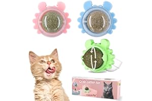 Havenfly 3 Palline di Catnip, Ruotabili a 360° Snack da Parete per Gatti, Giochi Gatto Interattivo, Efficaci per Pulire i Denti e Migliorare L'Eccitazione del Gatto