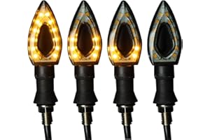 SWIFTCTRL 4pz Indicatori di Direzione Universali per Moto, Frecce LED 12V Segnale di Direzione Completi, Approvati per Moto con Indicatore Luminoso dell'acqua Corrente per Motociclo Scooter Bicicletta Elettrica