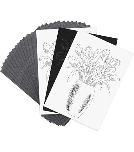 Fingertoys 100 Blatt Kohlepapier Mit 5 Stück Prgestift Set, A4