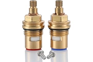 YAMATARO 2 Pack Mixer Tap Cartridge Brass Ceramic Valve Quarter Gland Insert Spare Replacement for SMR Lamona Abode Rangemaster Carron Phoenix John Lewis Franke Kitchen Tap (WRAS Approved)