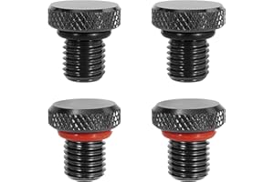 JIAYAN 4Pcs M10x1.25 Universal Motorrad Rückspiegel Schrauben (2 Regular & 2 Reverse) für Motorrad, ATV und Bike (Schwarz)