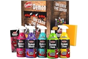 CarPlan Demon 7pc Car Care Gift Pack - Includes Demon Shine, Wheels, Foam, Tyres & More