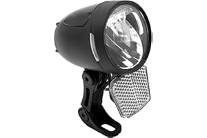 P4B | światło rowerowe LED – do dynamo / dynamo w piaście z przełącznikiem obrotowym (ON/Off) | 80 luksów | z czujnikiem automatycznym i światłem postojowym | dopuszczenie do ruchu drogowego | lampa