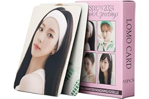 PYAJUU aespa photocard 55pcs Aespa 2024 Season's Greetings Photocard Kpop Photocard Karina Photocard Winter Photocard Giselle Photocard Ningning Photocard Happy New Year Gift, Pink