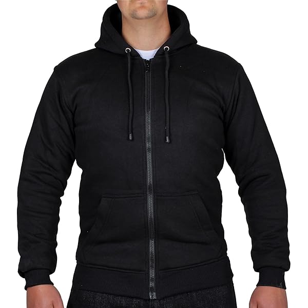 Giacca Moto Uomo Bridgmont In Pile Kevlar - Protezione CE Livello 2 - Cappuccio E Tasche Zip - Nero - Foto 4