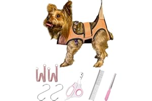 Kkiimatt Hamac de toilettage pour chien XXS - Harnais de toilettage pour chien de très petite taille - Hamac avec coupe-ongles - Sangle de toilettage pour chien avec large sangle cousue sur un sac de