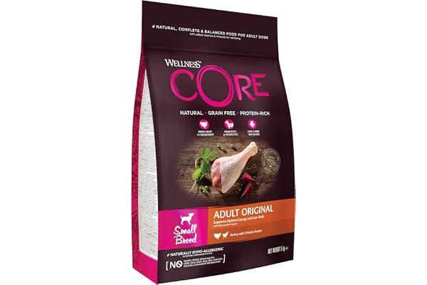 Wellness CORE Original 5 kg, Poulet/Dinde – Croquettes pour Petits Chiens, sans Céréales, Naturelles, Hypoallergénique, Riche en protéines, À Haute Teneur en Viande, Soutient Hanches & Articulations
