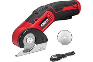 Anbull Forbice Elettrica Senza Filo, 4V Taglio Rotante Ricaricabile con Doppio Blocco di Sicurezza, Taglia Cartone, Moquette, Pelle, Plastica, Ricarica USB-C