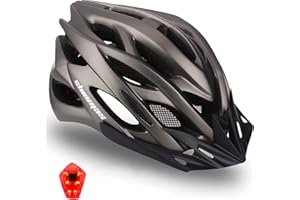 Shinmax Casco de Bicicleta LED Visera Extraíble MTB Ciclismo Montaña Ultraligero Ajustable 57-62cm