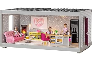 LUNDBY ROOM - Moduł do pokoju dla lalek, szerokość 44 cm, przedłużenie do układania w stos, zestaw mebli do domu dla lalek - wiek 4+ - dla mini lalek 11 cm 1:18