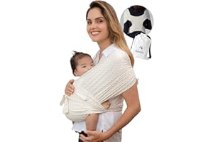 Konny Baby Carrier Elastech Carrier Wrap, Easy to Wear Baby Wrap Carrier, Perfect Essentials Cloths for Newborn Babies up to 44 lbs, (Wine Dot, 2XS)