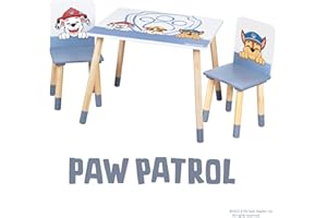 roba Paw Patrol Lit Montessori 70 x 140 cm avec Barrières de Sécurité pour Enfant Jusqu'à 7 Ans + Sommier et Linge de Lit - Blanc/Motif Chiens Chase Marcus Ruben Stella