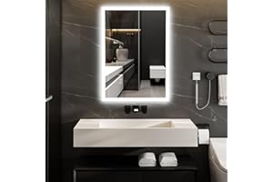 ChillCruiser 600x800mm LED Bathroom Mirror, Wall Mounted, Lighted Vanity Mirror,Dimmable, Anti-Fog, 3-Color Adjustable Lighting, Memory Function, Horizontal/Vertical Mount, Waterproof IP44