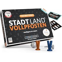 Stadt Land Vollpfosten® DENKRIESEN - Gioco Da Tavolo Base Con Espansione Junior | 4-12 Giocatori, 8+ Anni | Gioco Di Categorie Con Dadi E App Gratuita - 2
