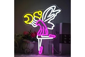 Horseneon Flying Fairy Letrero de luz de neón Letrero de neón para decoración de pared Lindos dibujos animados Luz de neón Anime Letreros de neón para dormitorio Sala de baile Regalo de niña