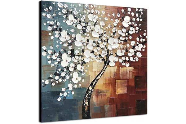 Wieco Art - UK -FL1089-6060 - Morning Glory - Peinture à l'huile sur toile peinte à la main - Motif floral - pour décoration murale