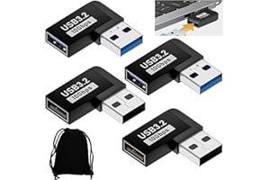 AOUZOVLI USB Winkelstecker Set 90 Grad - A3.2 Datenübertragung Konverter Koppler 4 Stück (Je 2 für Vorwärts+Rückwärts) mit Aufbewahrungstasche