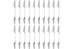 PATIKIL 20 Pcs Double Head Alligator Clip, Metal Long Hose Alligator Clip Memo Clips Strong Clip Picture Note Holders for DIY Note Photo Memo, Silver
