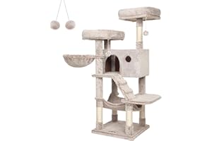 Feandrea Arbre à Chat, Tour de Jeux, Grand, Doux, Marron et Blanc Ombré PCT162M01