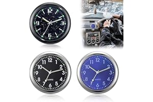 GBULTR 3 unidades de reloj de coche mini reloj digital para el salpicadero del coche reloj de cuarzo para coche reloj de coche para pegar en el salpicadero, decoración del coche, universal y luminoso
