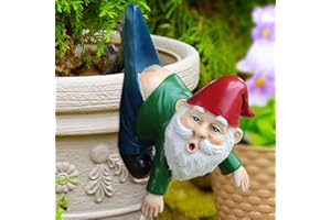 Shallyong Gnomo Jardin, Colgantes Gnomo, Resina Enanito, Divertido Estatua Enano, Decorativa Enanito, Figuras Nomo, Colgantes Estatua Enano para Balcón, Maceta