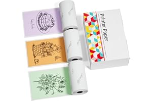 ZOOLION Colorful Thermal Sticker Paper for M02/M02 Pro/M02S/M03AS/M04S Mini Printer, Orange/Purple/Green Printer Paper, Self-Adhesive Thermal Paper, 50mm x 3.5m, Diameter 30mm, 3 Rolls