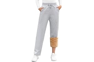 UMIPUBO Pantalon Jogging Polaire Femme Hiver Chaud Sportswear Pantalons Coton Doublé en Sherpa Pants de Cordon de Serrage Sweatpants avec 2 Poches