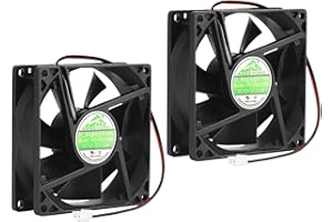 SECURITY-01 2-Pack 80 mm x 25 mm 8025 12V DC à roulement à billes ventilateur de refroidissement sans balais 2 broches