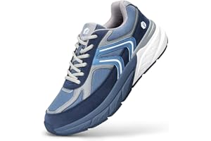 FitVille Men's Extra Wide Trainers Arch Support Jogging Shoes Road Running Sneakers Walking Shoes for Plantar Fasciitis