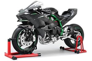 HTLNUZD Moto H2R en alliage moulé sous pression à l'échelle 1/6 avec son et lumière - Caractéristiques : pneus en caoutchouc haute brillance - Cadeau de collection de qualité supérieure