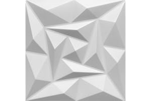 EURODECO 3D Wandpaneele Dekoren Wandverkleidung Deckenpaneele Platten Paneele Wanddeko Wandtattoos Polystyrol XPS Styropor 50x50cm / 12m²-48 Stück Quarz White 3mm stärke