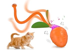 PUHOHUN Jouet interactif pour Chat, Jouet Automatique pour Chat électrique pour Chat d'intérieur Adulte, Rechargeable par USB, simule Le cri d'oiseau, stimule l'instinct de Chasse du Chat