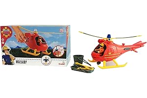 Simba - Sam le Pompier - Hélicoptère Wallaby 1 - Sons et Lumières - 1 Figurine Incluse - 109251077038