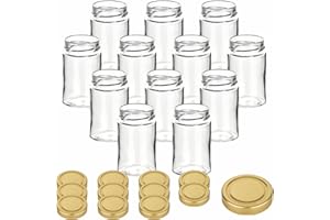 Oputec 48 x 282 ml inmaakpotten met schroefdop goud – Perfect voor jam, confituur en meer, kleine potten met deksel, ideaal als jampotten en dipsauspotten met schroefdop