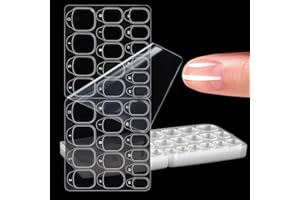 TRINKRITTEY 300 Stk Doppelseitiger Nagelkleber Aufkleber Transparent, 10 Blatt Nagel Klebepads Doppelseitiger Transparent Fake Nails Tips Kunstnägel Aufkleber Jelly Gel Tape Adhesive Tabs