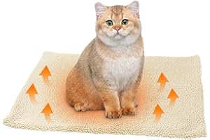 SPORWAY Coperta Riscaldante per Gatti e Cani, Termica, 60 x 45 cm, Lavabile (Bianco)