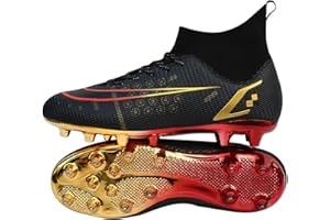 WEJIESS Uomo Scarpe da Calcio High Top Spikes Gioventù Formazione all'aperto Scarpe da Calcio Professionale Atletico Sport Scarpe Turf Trainers