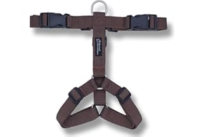 Animal Connection Pettorina ad H per Cani. 5 Punti di Regolazione. Disponibile in Tanti Colori. Leggera e Resistente. (M, Marrone)