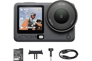 DJI Osmo Action 6 Standard Combo, Action Camera with 1/1.1" Square Sensor, Variable Aperture of f/2.0–f/4.0, Cold-Resistant,