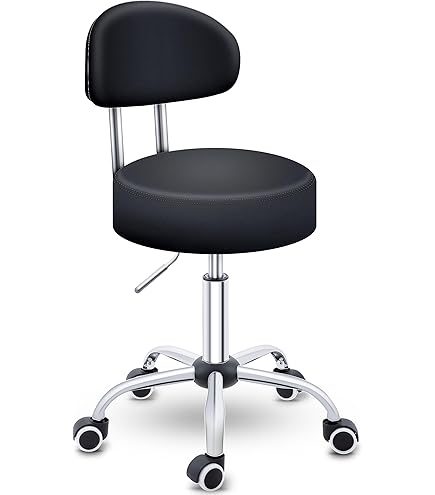 Sgabello Da Lavoro Girevole Con Schienale - Per Estetiste, Ambulatori, Ufficio | Eco Pelle - Foto 2