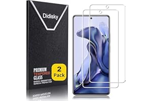 Didisky Lot de 2 Protecteur Verre Trempé pour Xiaomi 11T 5G, Xiaomi 11T PRO 5G, Film Protection écran, dureté 9H, Pas de Bulles, Haute définition