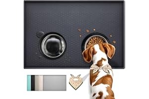Conlun Alfombra Alimentación para Perros,Silicona Alfombrilla para Comedero, Diseño Antideslizante,Borde Elevado para Evitar Que Se derrame Agua o Alimentos, Apto para Lavavajillas, Fácil de Limpiar