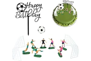 KIKI FANCY 9 figuras decorativas para tartas de fútbol, decoración para tartas, decoración para tartas, decoración para tartas, decoración para tartas de cumpleaños, decoración de tartas para niños, jóvenes