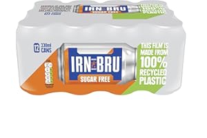 IRN-BRU Sugar-Free Diet, 12 Pack Zero No Sugar & Low Calorie Fizzy Drinks Multipack Cans - 12 x 330ml Cans